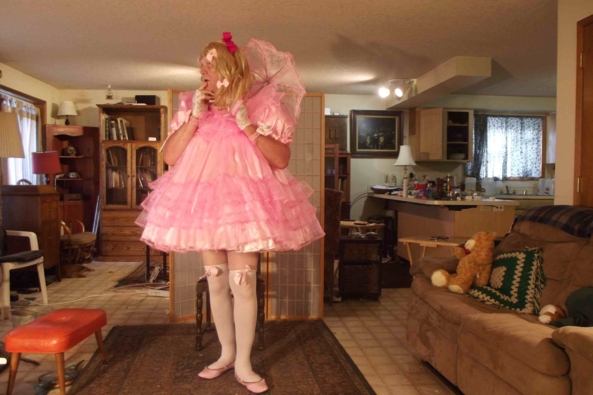 in the Pink - my sugar and spice baby dress, sissy,crossdress,, Feminization,Adult Babies,Dolled Up,Sissy Fashion