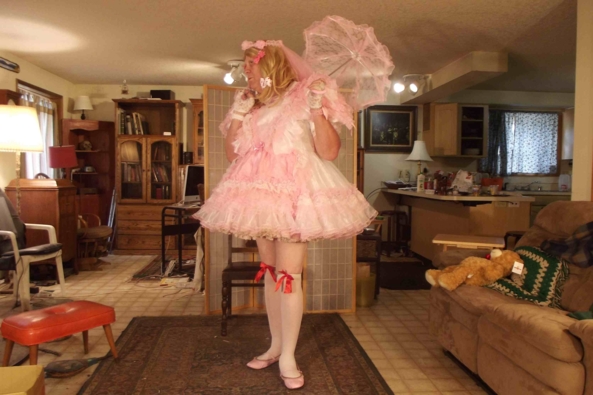 Sugar and Spice and..... - I am trying for my most gum-drop sweet sissy look.  Did I do it?, sissy,crossdress,, Feminization,Sissy Fashion,Holiday,Dolled Up,Fairytale