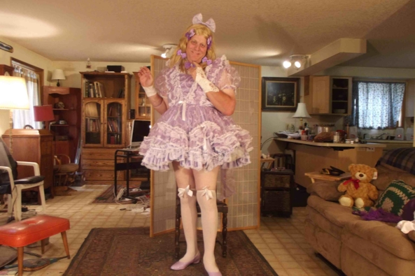 I bought a new dress!! - Lavender and lace, sissy,crossdress,, Feminization,Dolled Up,Holiday,Sissy Fashion