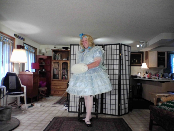 My blue and sheer lace Prom Dress - A little older but an important moment in life, sissy,prom_dress, Feminization,Dolled Up,Holiday