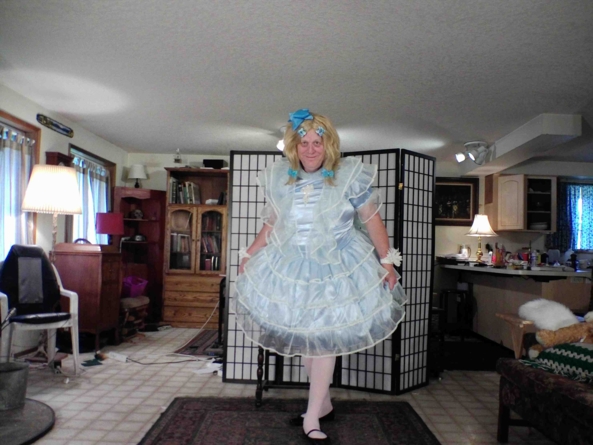 My blue and sheer lace Prom Dress - A little older but an important moment in life, sissy,prom_dress, Feminization,Dolled Up,Holiday