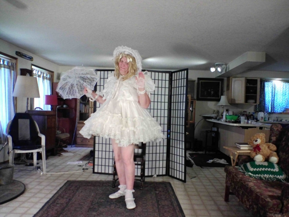 white party dress, sissy,party_dress, Feminization,Dolled Up,Holiday,Sissy Fashion