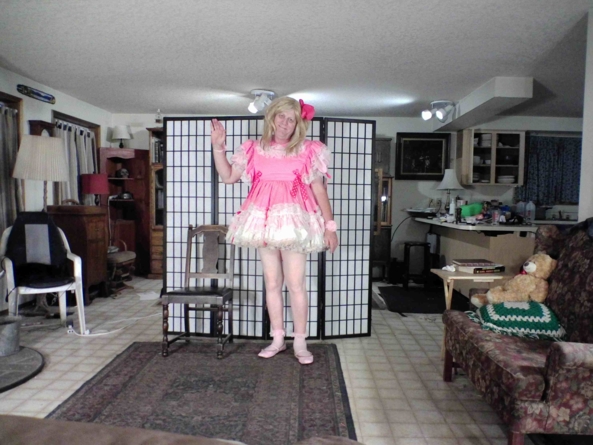 Pink Gingham  - not as prissy as some I have but nice (well I think it is), sissy,gingham,, Feminization,Sissy Fashion