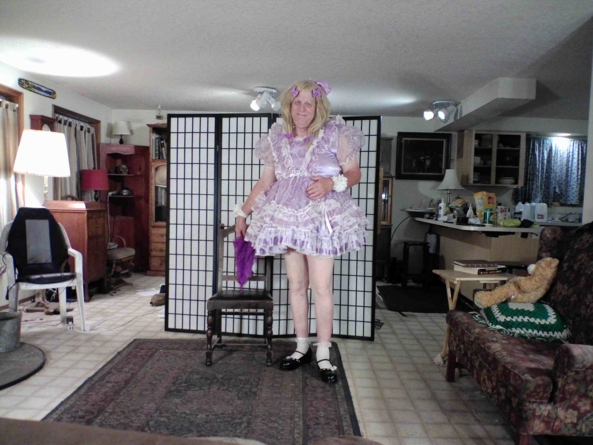 Lavender - Nothing special just a quiet evening dressed frilly , sissy,lavender, Feminization,Dolled Up,Sissy Fashion
