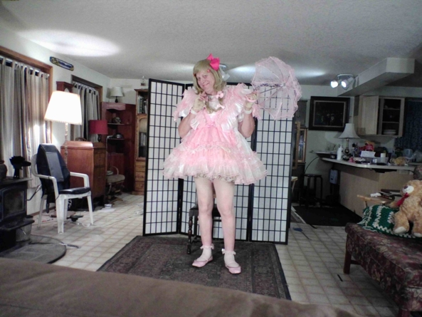 otoh, Sometimes being SUPER frilly is fun too - if you like this look, do check my youtube listing.  it is these in video, frilly,lacy,ruffles, Feminization,Holiday,Sissy Fashion