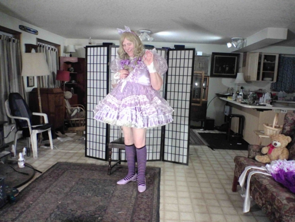 A prissy Morning - another lavender look, sissy,lavender,prissy,cross-dress, Feminization,Dolled Up,Sissy Fashion