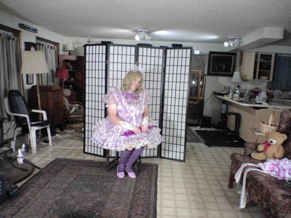 A prissy Morning - another lavender look, sissy,lavender,prissy,cross-dress, Feminization,Dolled Up,Sissy Fashion
