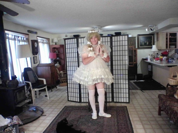 my Communion Dress, sissy,communion,, Feminization,Dolled Up,Holiday,Sissy Fashion