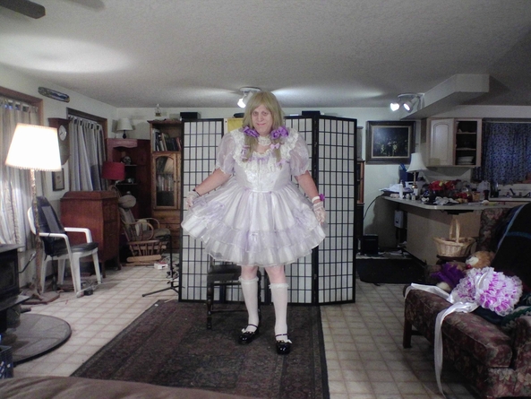 a Lavender Party Dress, sissy,fashion, Feminization,Sissy Fashion