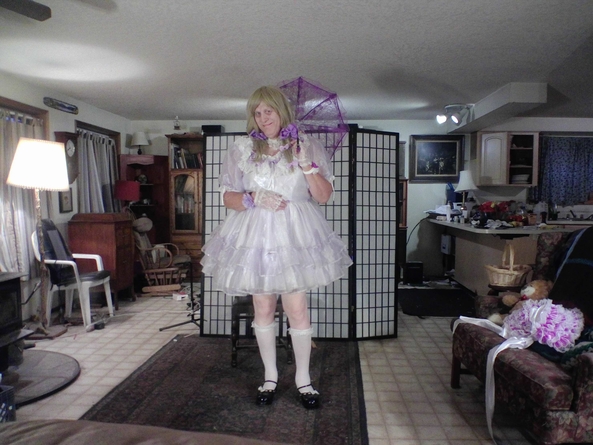 a Lavender Party Dress, sissy,fashion, Feminization,Sissy Fashion
