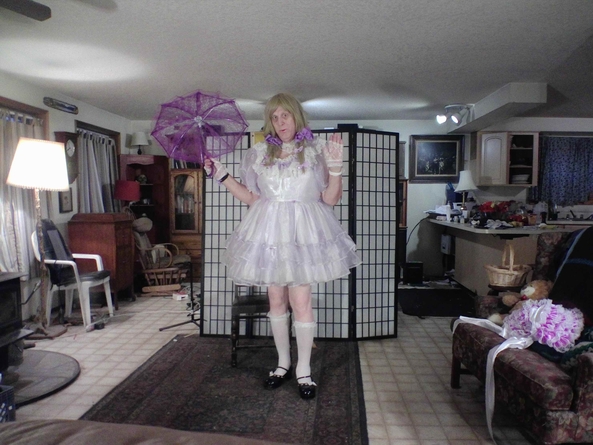 a Lavender Party Dress, sissy,fashion, Feminization,Sissy Fashion