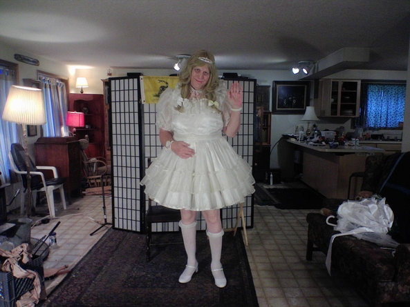 one of my favorite white dresses - if you check the source link I did a nice video wearing this, sissy,fashion, Feminization,Sissy Fashion