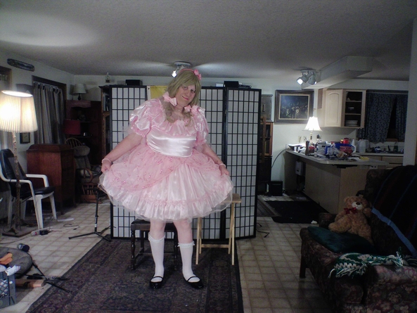 my pink MGlamour Dress - I think this is the last one I got from her, sissy,fashion, Feminization,Sissy Fashion