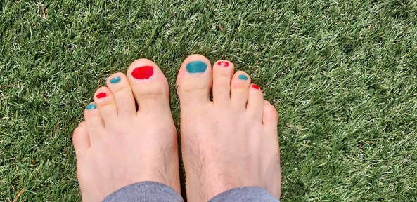 painted nails - Tried painting my nails. I need some more practice it seems., nail polish, Feminization,Sissy Fashion