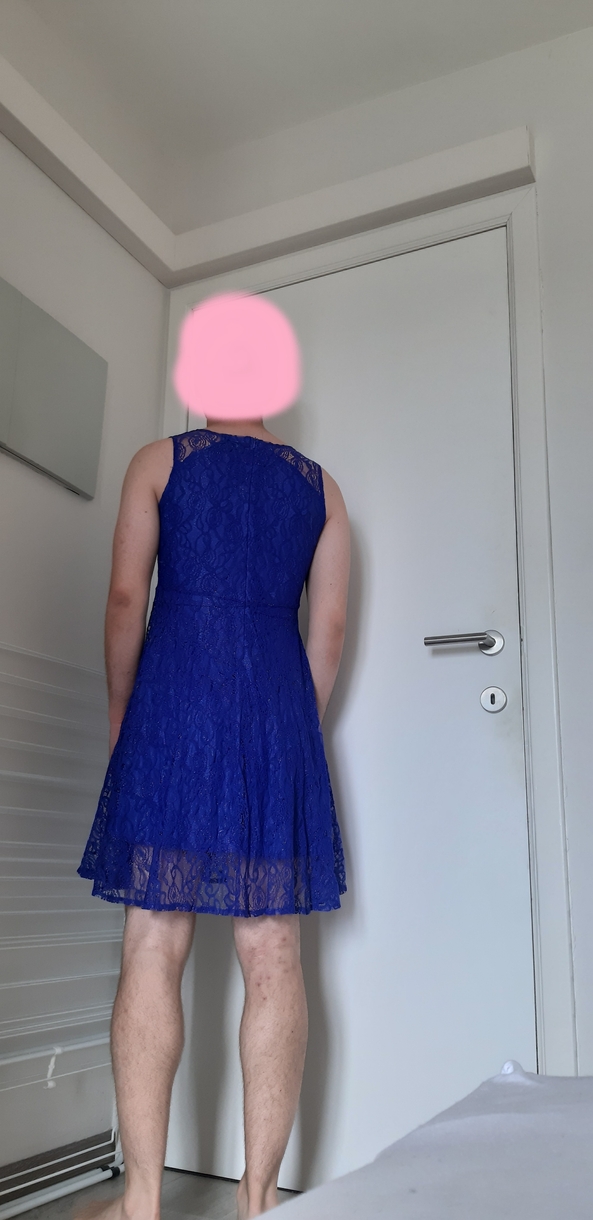 blue dress, flowery panties, dress,panties, Sissy Fashion