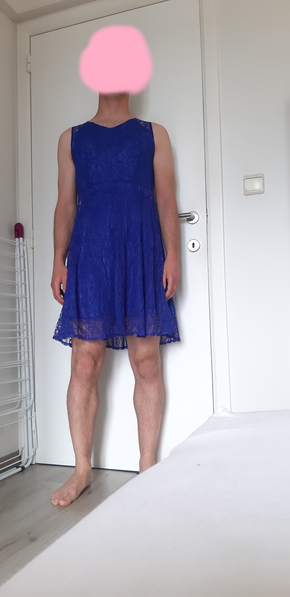 blue dress, flowery panties, dress,panties, Sissy Fashion