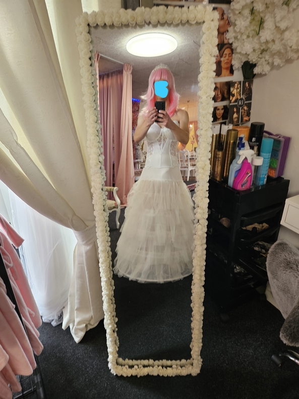 pretty dresses try on, dress,lingerie,heels, Dolled Up,Wedding