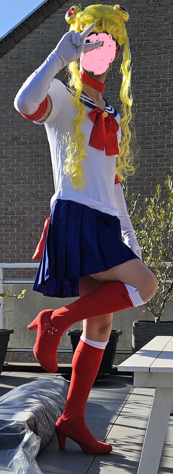 tried a cheap cosplay - then decided to buy an expensive one. how should i show of my new one?, cosplay,high heels,sailor moon, Feminization,Dolled Up
