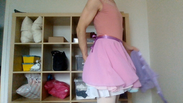 wear the rainbow - I'm wearing 11 different colour ballet skirts, ballet,leotard,skirt, Feminization,Dolled Up