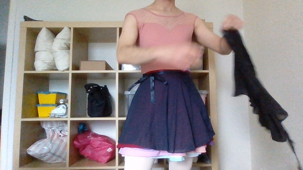 wear the rainbow - I'm wearing 11 different colour ballet skirts, ballet,leotard,skirt, Feminization,Dolled Up