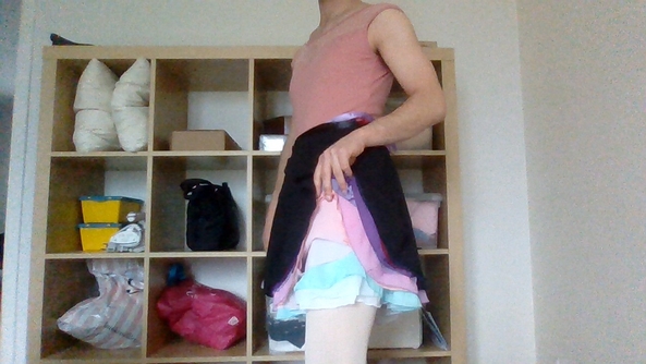 wear the rainbow - I'm wearing 11 different colour ballet skirts, ballet,leotard,skirt, Feminization,Dolled Up