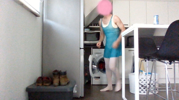 doing chores - wearing girly things while doing chores makes them less dull., ballet,leotard,skirt, Feminization,Dolled Up