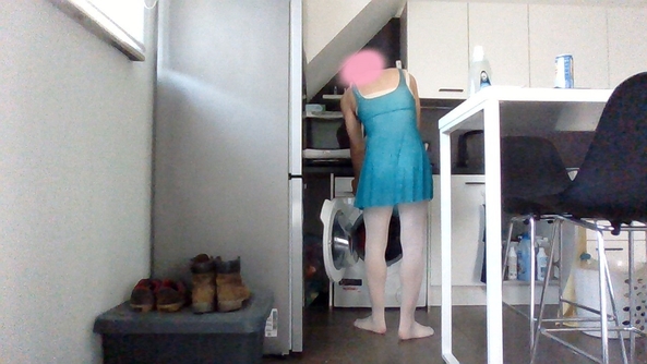 doing chores - wearing girly things while doing chores makes them less dull., ballet,leotard,skirt, Feminization,Dolled Up