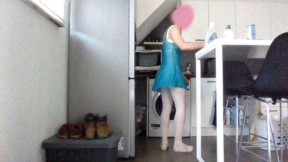 doing chores - wearing girly things while doing chores makes them less dull., ballet,leotard,skirt, Feminization,Dolled Up
