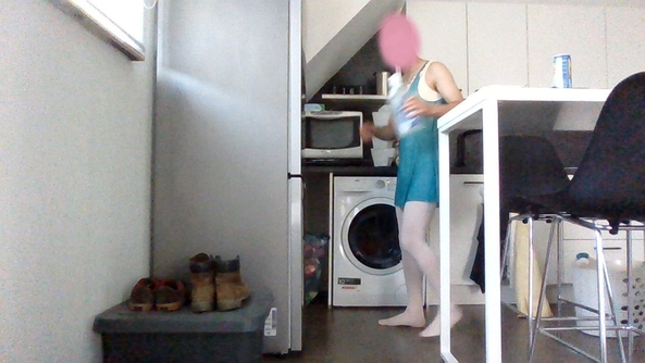 doing chores - wearing girly things while doing chores makes them less dull., ballet,leotard,skirt, Feminization,Dolled Up
