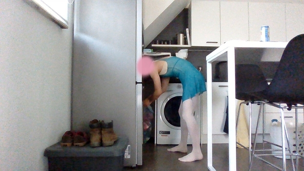 doing chores - wearing girly things while doing chores makes them less dull., ballet,leotard,skirt, Feminization,Dolled Up