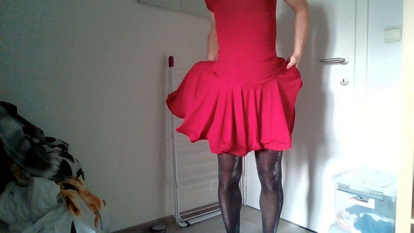 dressing up on Christmas eve - I love shiny pantyhose., dress,pantyhose,lingerie, Sissy Fashion,Dolled Up,Feminization