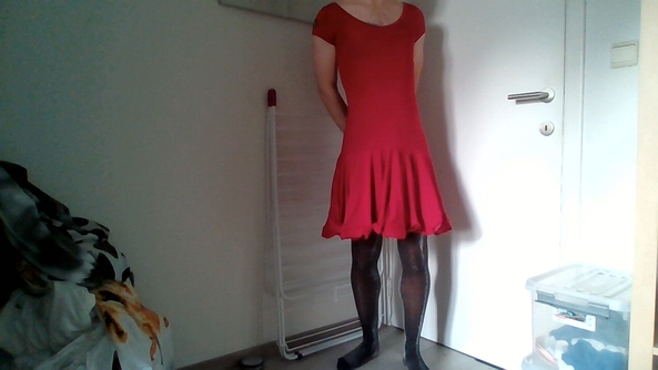 dressing up on Christmas eve - I love shiny pantyhose., dress,pantyhose,lingerie, Sissy Fashion,Dolled Up,Feminization