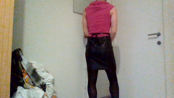 I did some sales shopping. - the skirt is slightly too large, but I really like the look, pantyhose,skirt,top, Feminization,Dolled Up