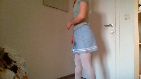 new outfit - does it work?, skirt,pantyhose,top, Feminization,Dolled Up