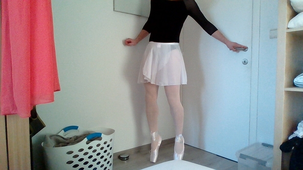 just trying out some ballet poses - let me know what you think :), ballet,leotard,skirt, Feminization,Sissy Fashion