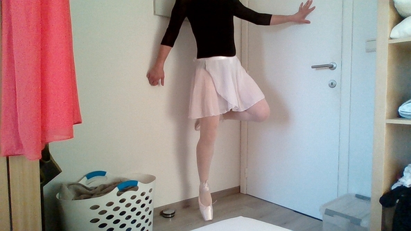 just trying out some ballet poses - let me know what you think :), ballet,leotard,skirt, Feminization,Sissy Fashion