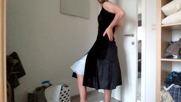the closest thing i have to a maid outfit - I finally have some time to be girly again :) , dress,pantyhose,lingerie,pettycoat, Feminization,Sissy Fashion,Dolled Up