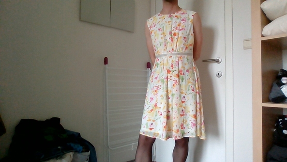 a nice flowery dress with some stockings , dress,stockings, Feminization,Sissy Fashion
