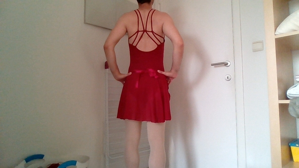red cotton ballet leotard with some skirts, ballet,leotard,skirt, Sissy Fashion,Feminization