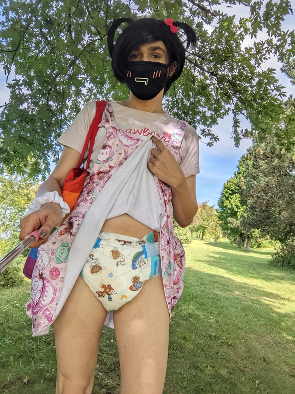Diaper Check at the park - a diaper check here? weally? fine! Pwease just make it quick mommy, abdl,sissy,babygirl, Adult Babies,Feminization,Sissy Fashion,Diaper Lovers,Dolled Up