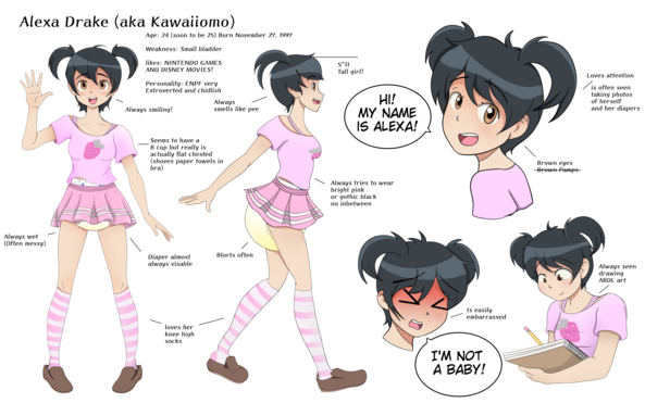 Character sheet of myself - Drew a Character sheet of well myself!/OC manly so I can show this to anyone I commission or want to do a art trade with! Hope you enjoy and learn something about me >w<, abdl,sissy,babygirl,art, Adult Babies,Feminization,Diaper Lovers,Dolled Up,Sissy Fashion
