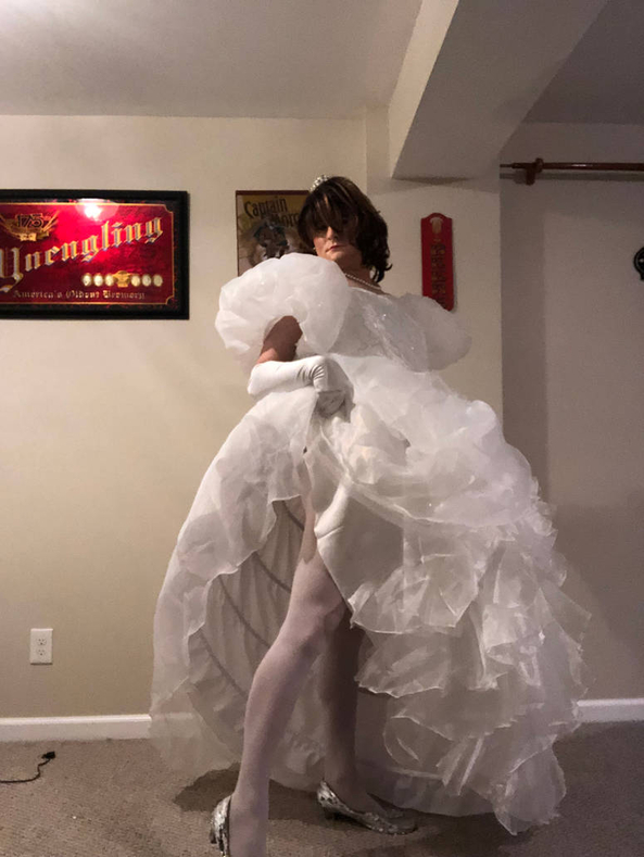 More Sissy Bride - Took more pics in my wedding dress. I love this dress so much 😍, Sissy,Bride,Feminization,wedding , Wedding,Sissy Fashion,Dolled Up