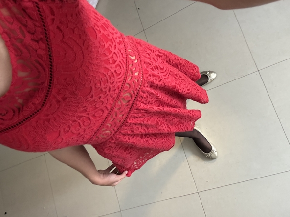 My first pics here🙈🎀 - How's the outfit? First time uploading here by the way✨, Sissy Stockings Panties Red Dress Bra Ballerina Shoes Feminization Breasts, Sissy Fashion,Feminization,Body Swap,Increased Sexuality,Breast Implants,Dolled Up