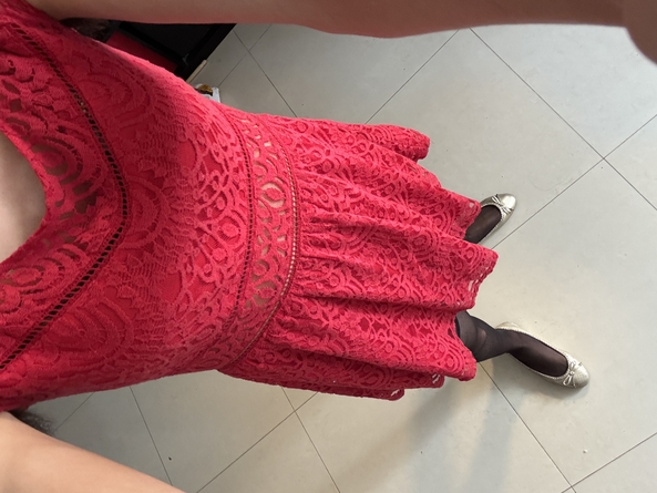 My first pics here🙈🎀 - How's the outfit? First time uploading here by the way✨, Sissy Stockings Panties Red Dress Bra Ballerina Shoes Feminization Breasts, Sissy Fashion,Feminization,Body Swap,Increased Sexuality,Breast Implants,Dolled Up
