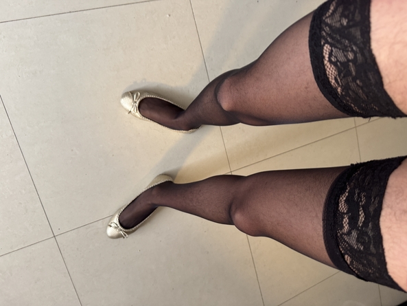 My first pics here🙈🎀 - How's the outfit? First time uploading here by the way✨, Sissy Stockings Panties Red Dress Bra Ballerina Shoes Feminization Breasts, Sissy Fashion,Feminization,Body Swap,Increased Sexuality,Breast Implants,Dolled Up