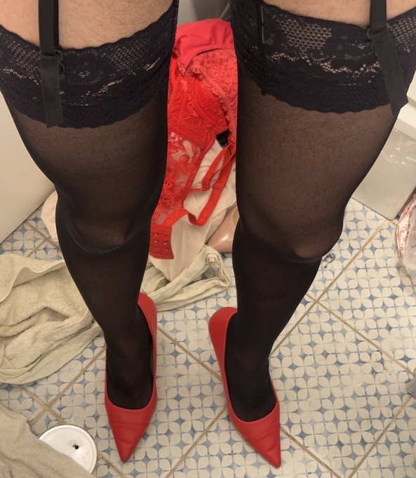 My Lingerie Outfits💖🎀 - Which outfit did you like the most?✨, Lingerie Dress Bra Stockings  Heels Garter Belt Pearl Thong Panties Red White Pink Outfit Sissy Feminization Submissive, Feminization,Sissy Fashion,Identity Swap,Body Swap,Bad Boy To Good Girl,Dolled Up,Breast Implants