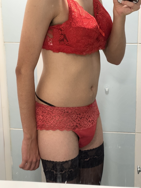 My Lingerie Outfits💖🎀 - Which outfit did you like the most?✨, Lingerie Dress Bra Stockings  Heels Garter Belt Pearl Thong Panties Red White Pink Outfit Sissy Feminization Submissive, Feminization,Sissy Fashion,Identity Swap,Body Swap,Bad Boy To Good Girl,Dolled Up,Breast Implants