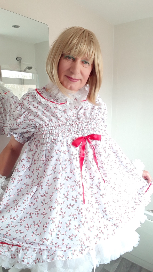 My new dress - Bottle time for Teddy., Sissy dress,baby bottle,Teddy, Feminization,Slow Change,Sissy Fashion