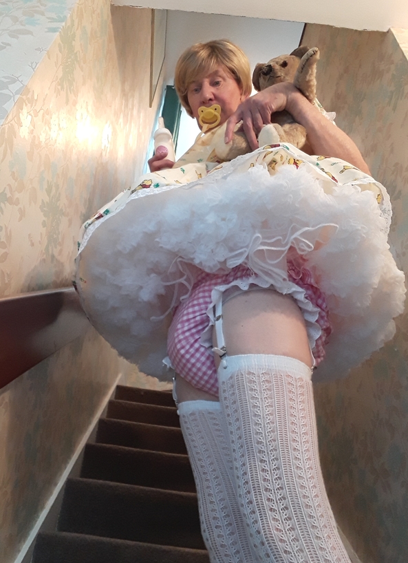 Afternoon nap - Little imaginary story to go with my photos, petticoat,little girl dress,Nappy,Teddy,bottle, Diaper Lovers,Adult Babies,Feminization,Slow Change,Hormones