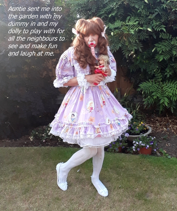 Auntie wants a niece - Since I came to live at Auntie's house she's been feminising me, putting me in nappies and turning me into a little girl and showing me off to her friends. Secretly I'm loving my new life with lots of hugs and spankings from Auntie., Sissification,nappies,dummy,pretty dress, Adult Babies,Feminization,Slow Change,Sissy Fashion,Diaper Lovers
